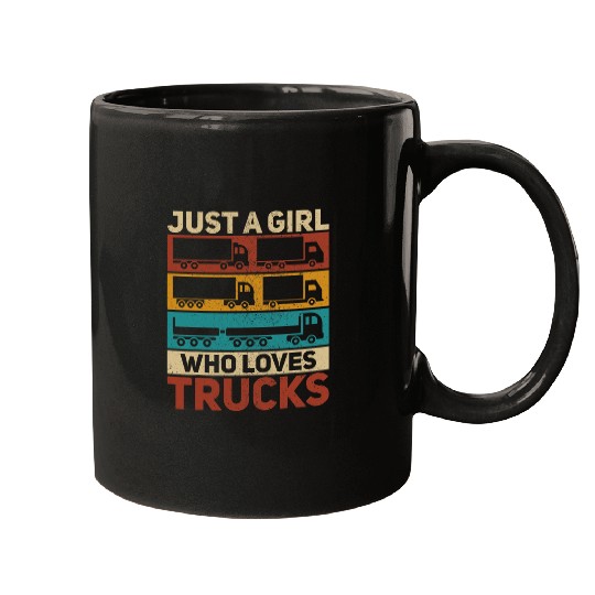 Girl Loves Truck Outfit Semi Trailer Funny Semi Truck Driver Mugs