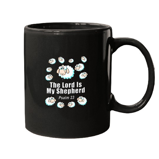 Sheep Pet Psalm 3 The Lord Is My Shepherd Cartoon Mugs