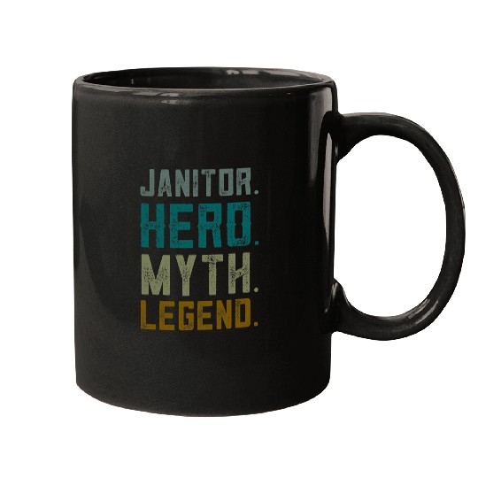 Janitor Hero Myth Legend Cleaning Custodian Mugs