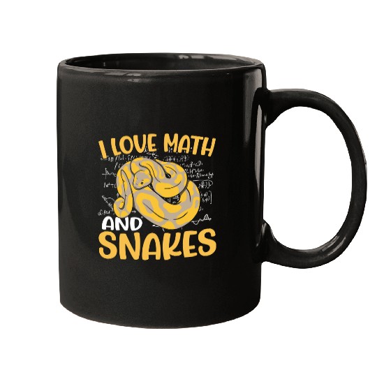 Python Pet Reptile Python Serpent School I Love Math And Snakes Mugs