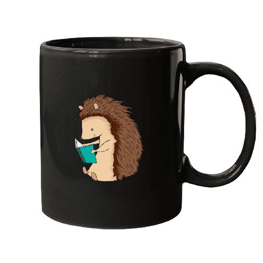 Book Fun Animal Reading Hedgehog Funny Book Nerd Animal Lover Mugs