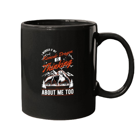 Komodo Pet I wonder if my Komodo Dragon is thinking about me too Mugs