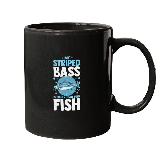 Fishing Fun Striped Bass Fishing Funny Fish Atlantisc Rockfish Mugs