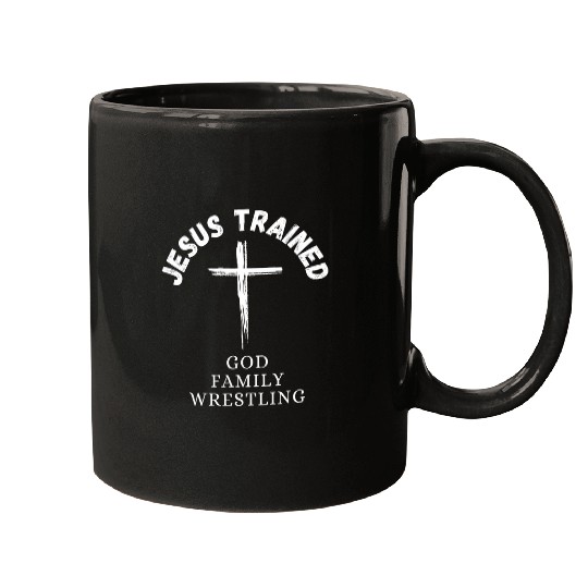 Sport Wrestling Jesus Trained Wrestling Jesus Trained God Family Wrestling 1 Mugs