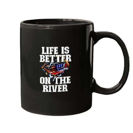 Fishing Fun Life Is Better On The River Bass Fish Fishing Mugs