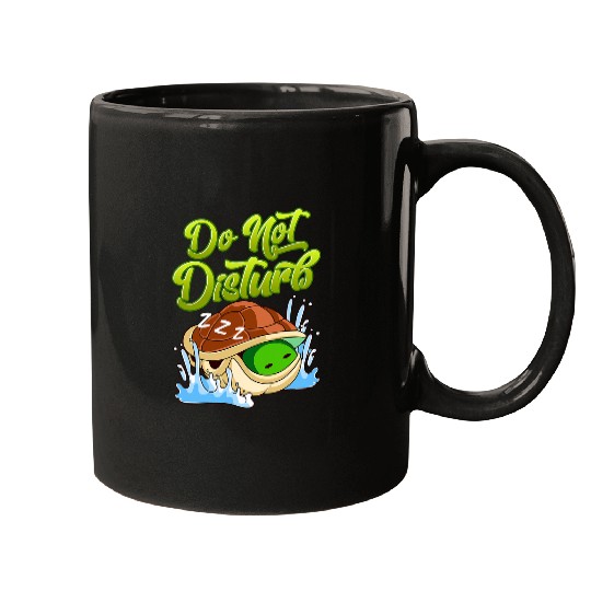 Turtle Pet Sleeping Turtle In Shell Do Not Disturb Kawaii Mugs