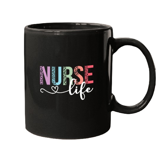 nurses Job Women nurses Life RN LPN CNA Leopard nurses Week Healthcare Mugs