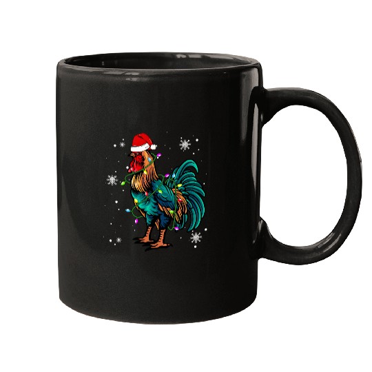Chicken Pet christmas lights led santa hat christmas lover Mugs