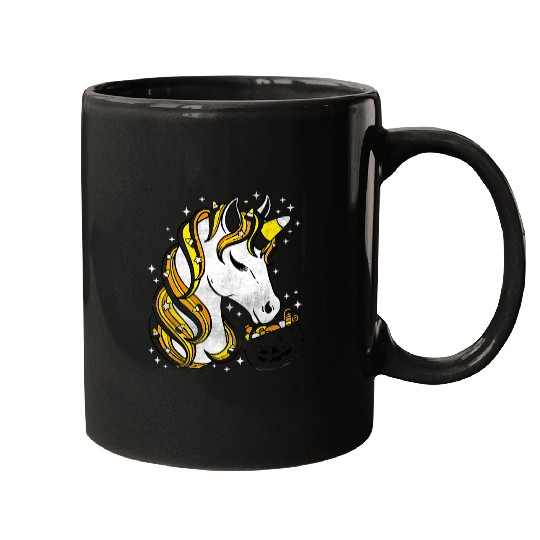 Unicorn Pet Cute Candy Corn Unicorn Halloween 1 Mugs