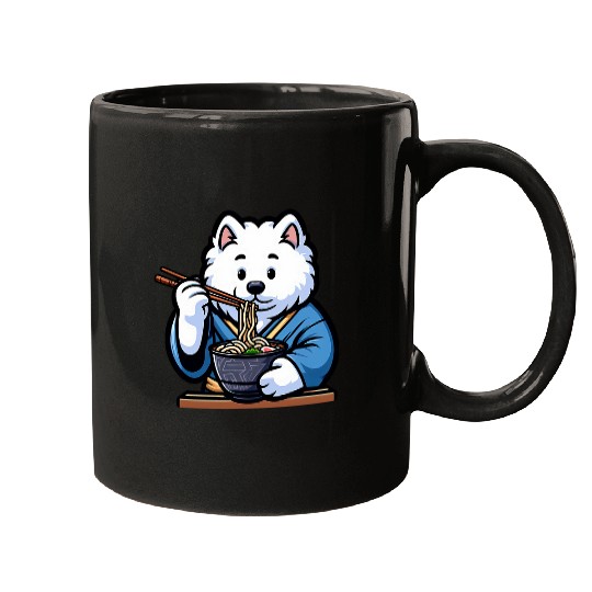 Samoyed Pet Ramen Funny Dog Japanese Food Mugs