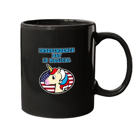 Unicorn Pet Magical Americorn for Independence Day USA Mugs