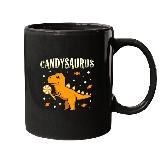Dinosaur Pet Candysaurus Candy Corn Toddler Kid Dinosaur Halloween 2 Mugs