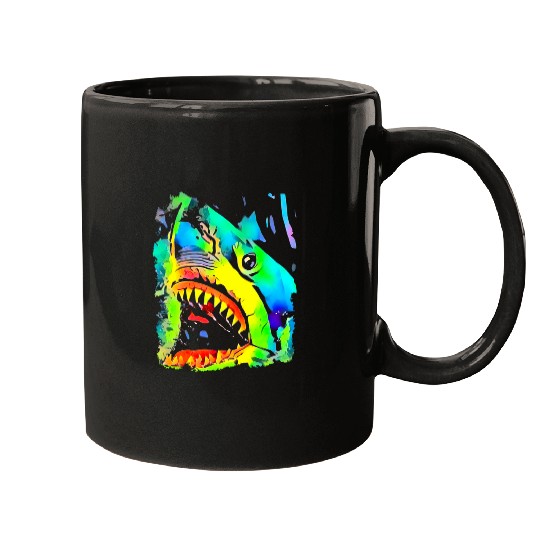 Shark Pet face fish pop art Mugs