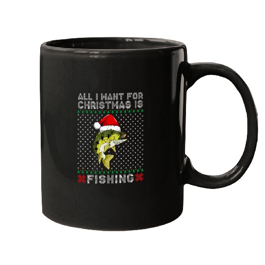 Fishing Fun Bass fish christmas christmas fishing funny fishing Mugs