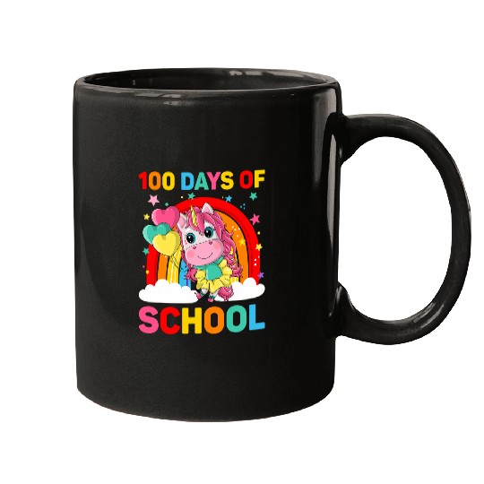 Unicorn Pet Cute 100 Days Of School Unicorn Rainbow 100 Days Smarter Mugs