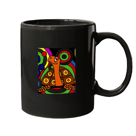Turtle Pet Smiletodaytees Cute Artistic Box Turtle Abstract Art Mugs