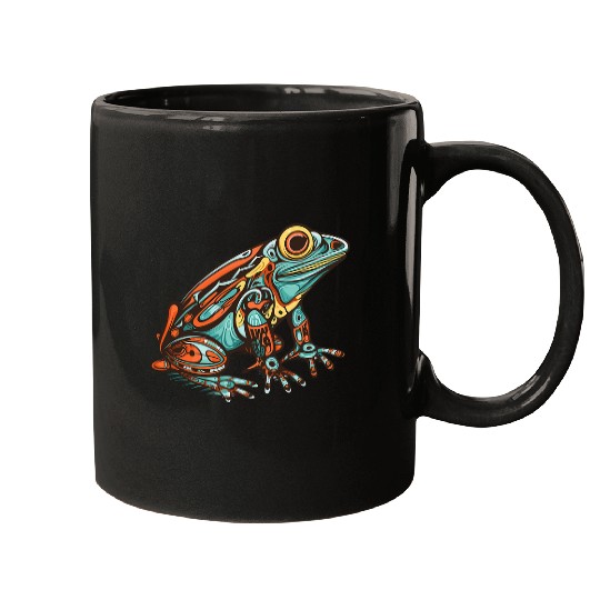 Frog Pet Native American Indian Style Art Pacific Northwest 5 Mugs