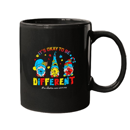 Autism Puzzle Three Gnomes Autism Its Ok To Be Different Mugs