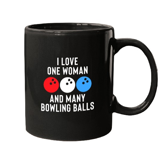 Sport Bowling I Love My Wife And Bowling Balls Gift For Men Or Husband Mugs
