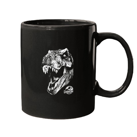 Dinosaur Pet Jurassic Park TRex White Head Roaring Mugs