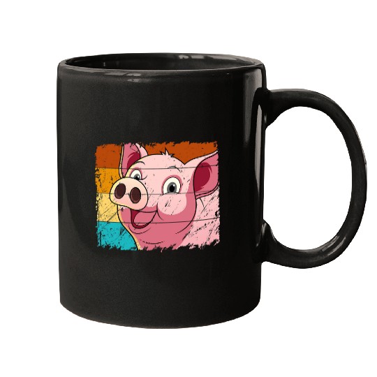 Pig Pet Face Animal Lover For Men Women Farming Farmer Farm 01 Mugs