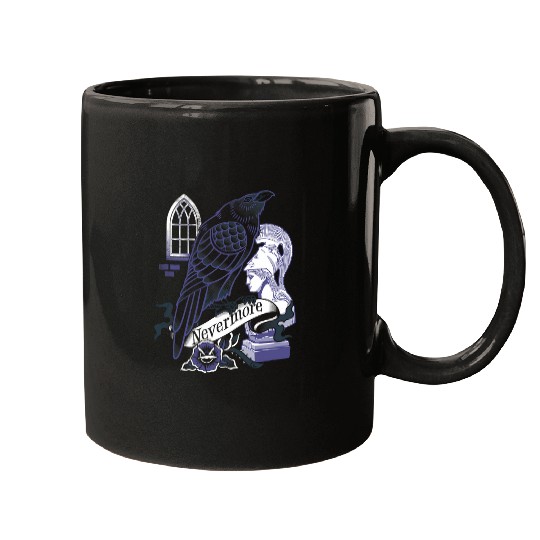 Book Fun Nevermore Raven Gothic Poetry Book Lover Poe Mugs
