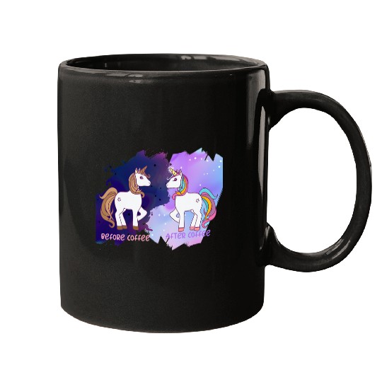 Unicorn Pet Before Coffee After Coffee Unicorn Magic Mugs
