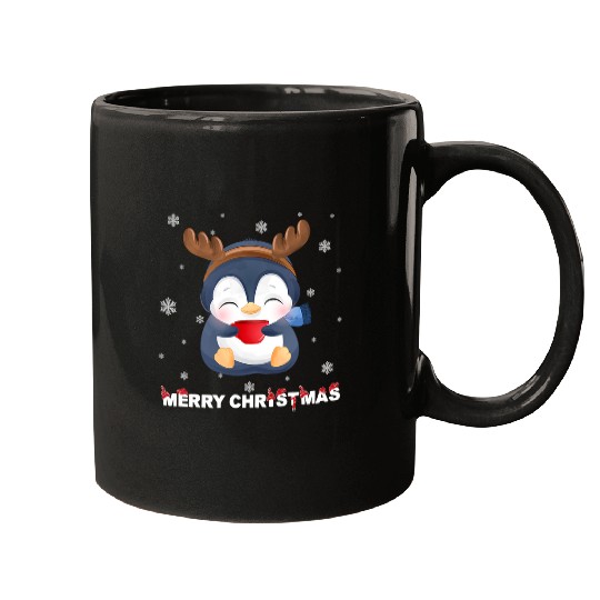 Penguin Pet Reindeer Penguin Merry Christmas Kids Men Women 287 Mugs