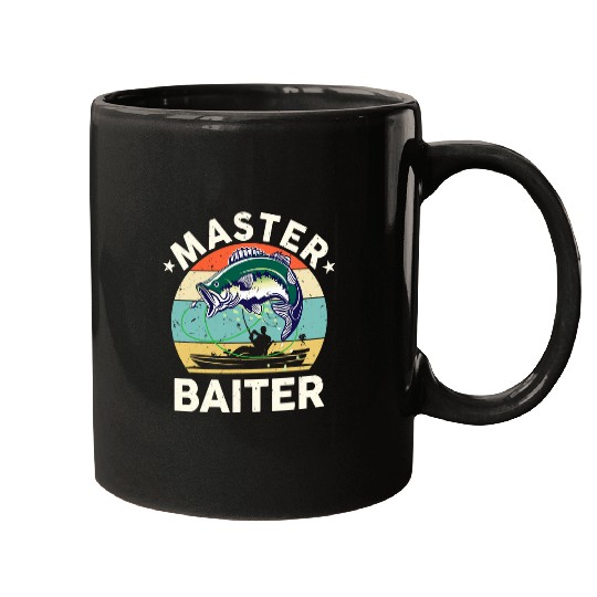 Fishing Fun MasterBaiter Kayak Fishing Men Dad Grandpa Bass Fish Mugs
