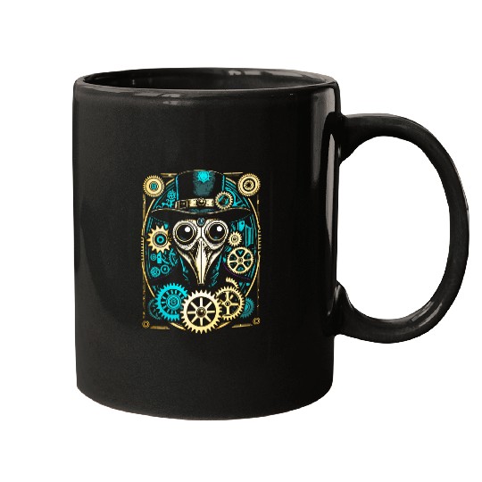 Retro Steampunk vintages Gears Plague Doctor Mugs