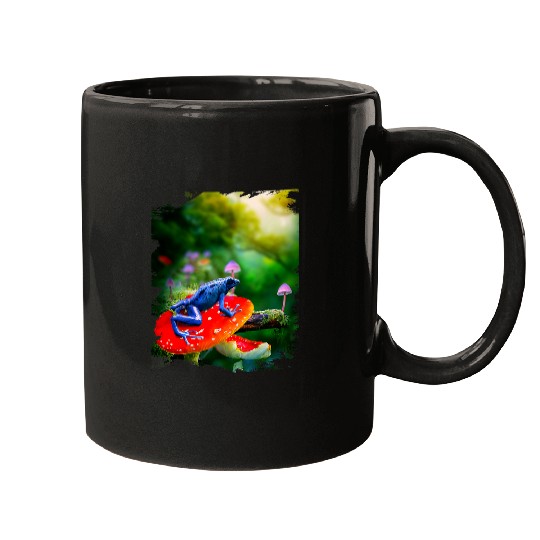 Frog Pet Poison Dart Arrow Frog On The Mushroom Mugs
