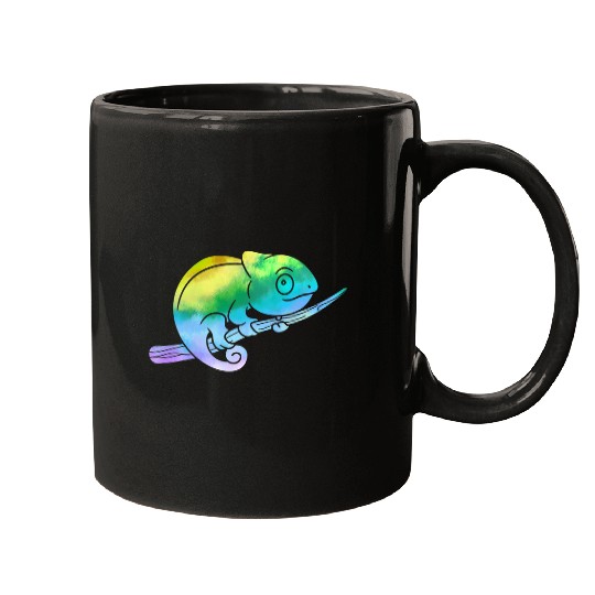 Chameleon Pet Watercolor Chameleon Cute Reptile Mugs
