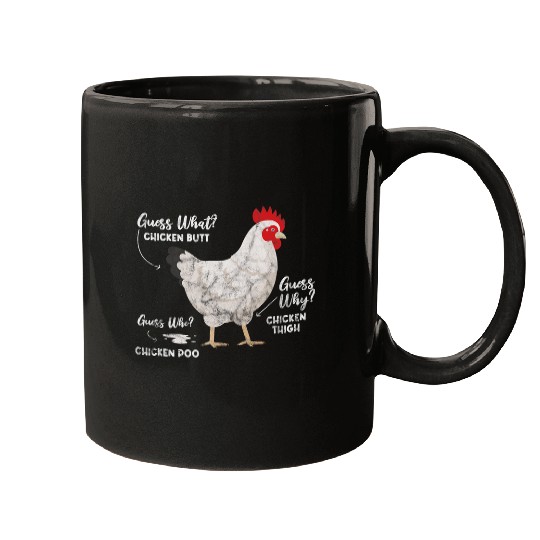 Chicken Pet Guess What Chicken Butt Hen Farming Farmer Grunge Mugs
