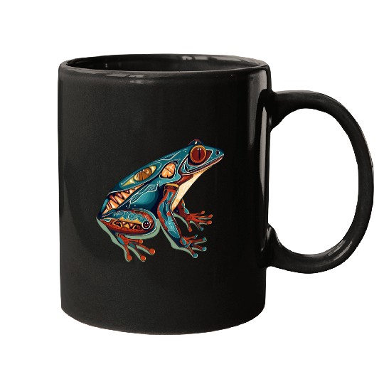 Frog Pet Native American Indian Style Art Pacific Northwest 8 Mugs