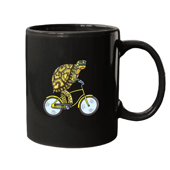Turtle Pet Eastern Box Turtle On Bike Cycling Mugs