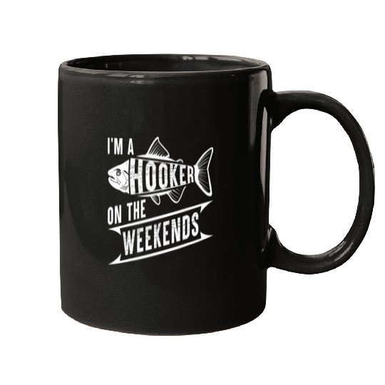 Fishing Fun Im A Hooker On The Weekends Bass Fish Dad Funny Fishing 8 Mugs