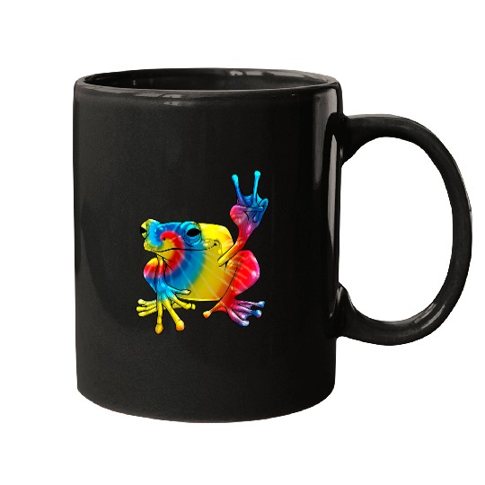 Frog Pet Peace Sign For Men Women Amphibian Animal Mugs