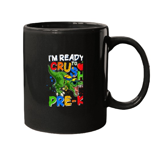 Dinosaur Pet Im Ready To Crush PreK T rexs Dino Holding Pencil 1 Mugs