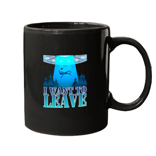 Aliens UFO I Want To Leave Alien UFO Extraterrestrial Alien Lover 2 Mugs