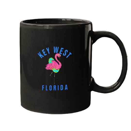 Flamingo Pet Key West FL Beach Design Funny Flamingo Illustration Mugs