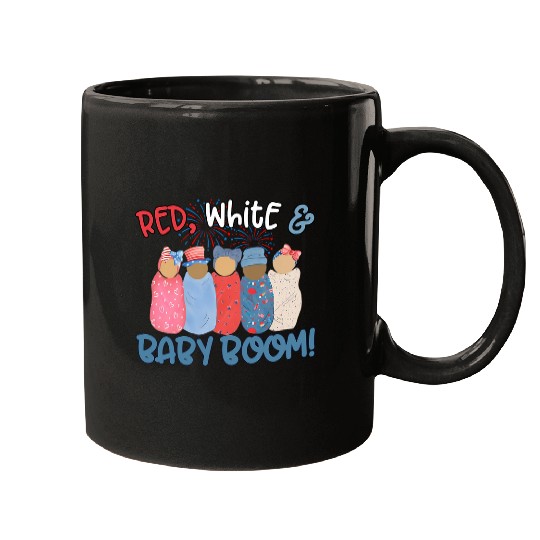 nurses Job Red White Baby Boom Funny 4th Of July nurses Women Men Kid Mugs