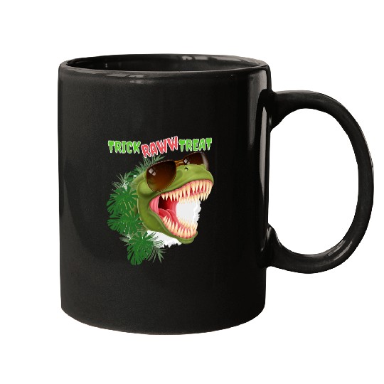 Dinosaur Pet Halloween Trick Raww Treat Mugs