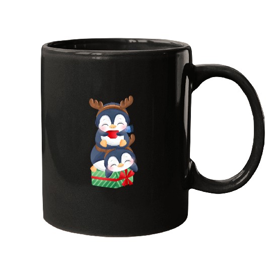 Penguin Pet Reindeer Head Christmas Pajama Cute Animal XMas Mugs