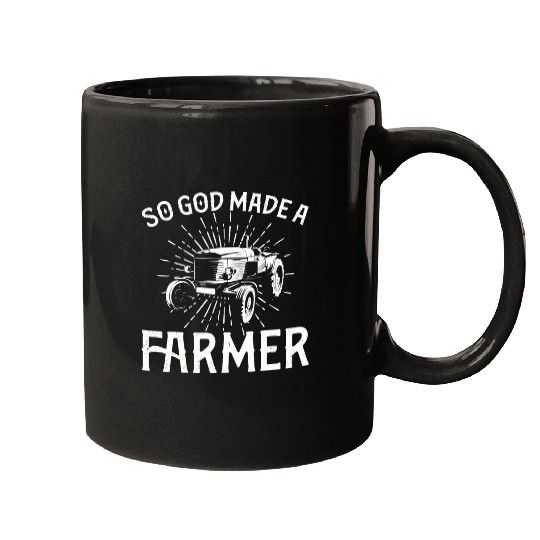 Tractor Fun Farming vintages Tractor So God Made A Farmer Mugs