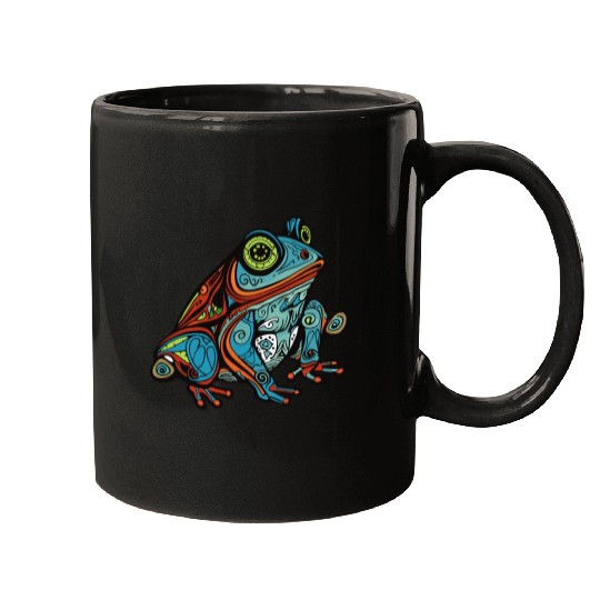 Frog Pet Native American Indian Style Art Pacific Northwest 1 Mugs