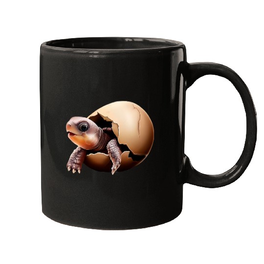 Turtle Pet Emerging Turtle Hatchling Mugs