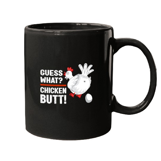 Chicken Pet Guess What Chicken Butt Funny DadSiblingsFriends Humor 8 Mugs