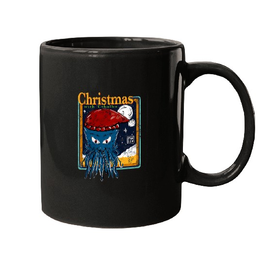 Octopus Pet Cthulhu Christmas Funny Giant Squid vintages Monster Movie Mugs