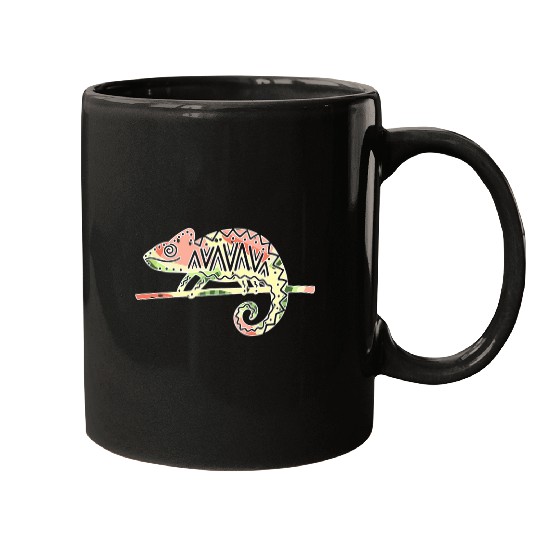 Chameleon Pet with Tropical Watermelon Pattern Mugs