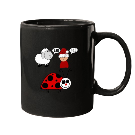 Sheep Pet Bah Humbug Sheep Caroler Lady Bug Bah Humbug Mugs